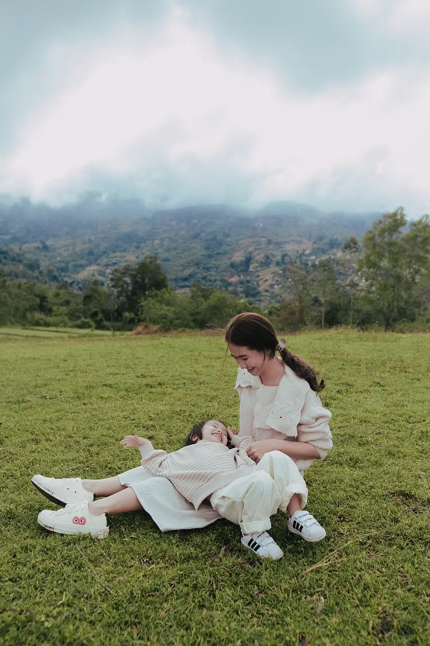 mother and child, meadow, family, park, outdoors, nature, happy mothers day, mom, mum